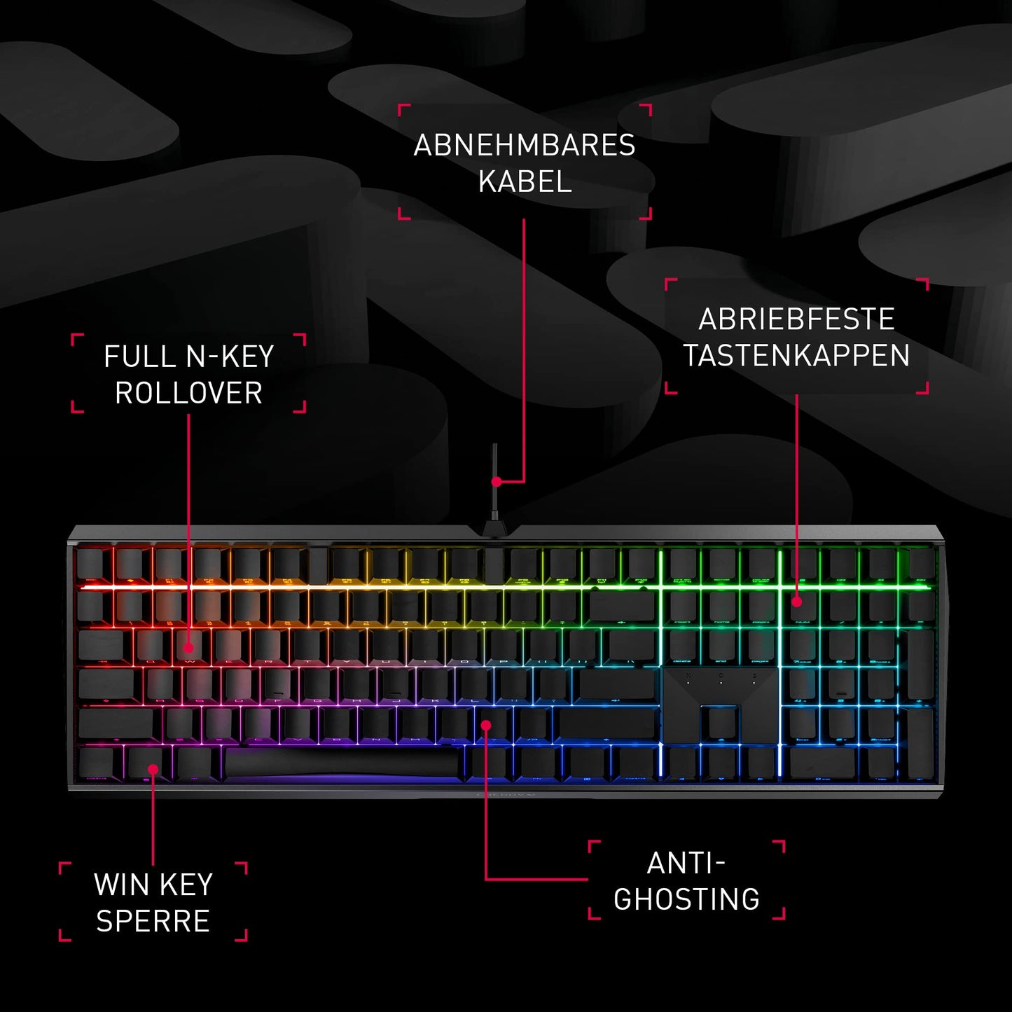 Cherry TAS MX 3.0S RGB Corded DE-Layout weiß MX BLACK